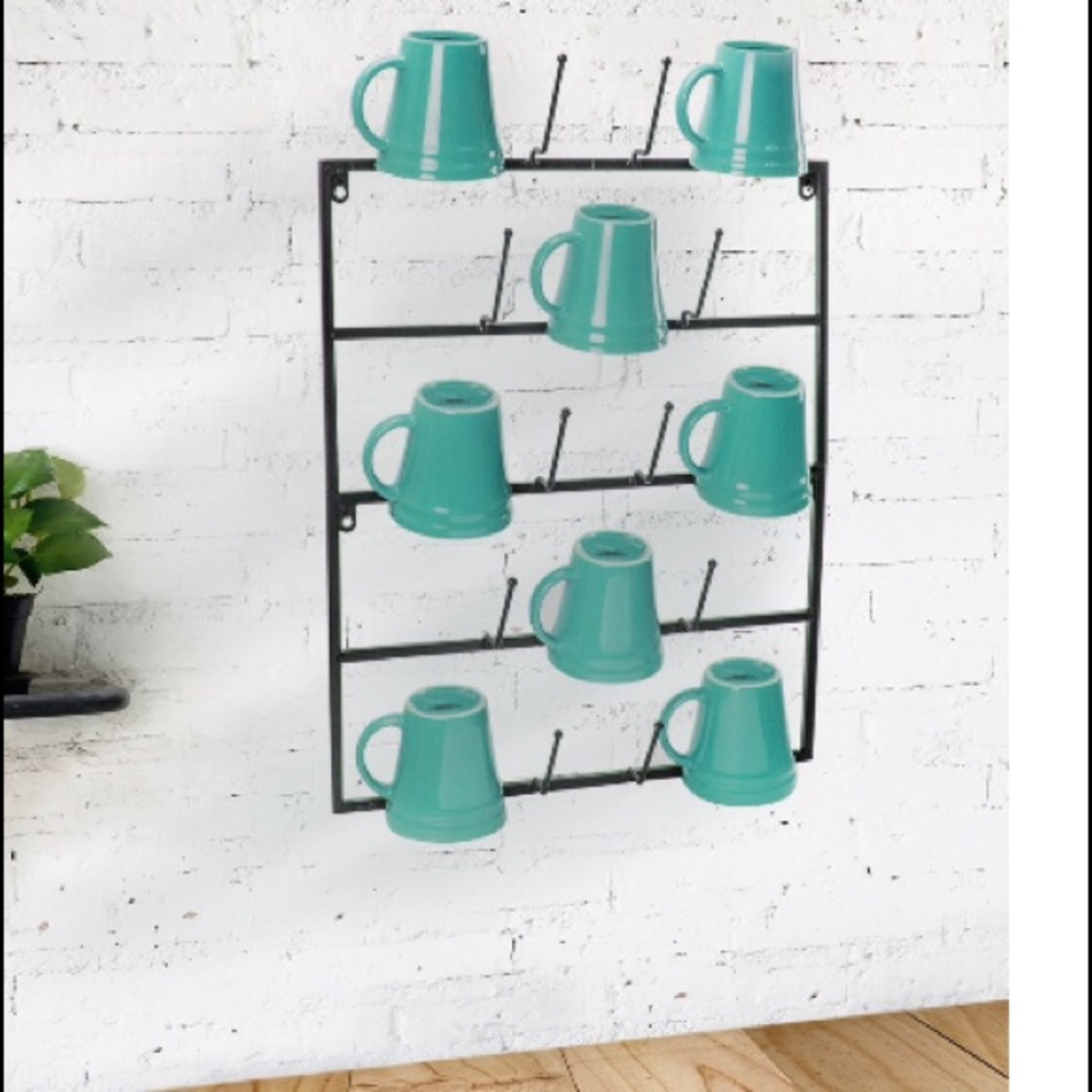 Wall mount coffee mug rack